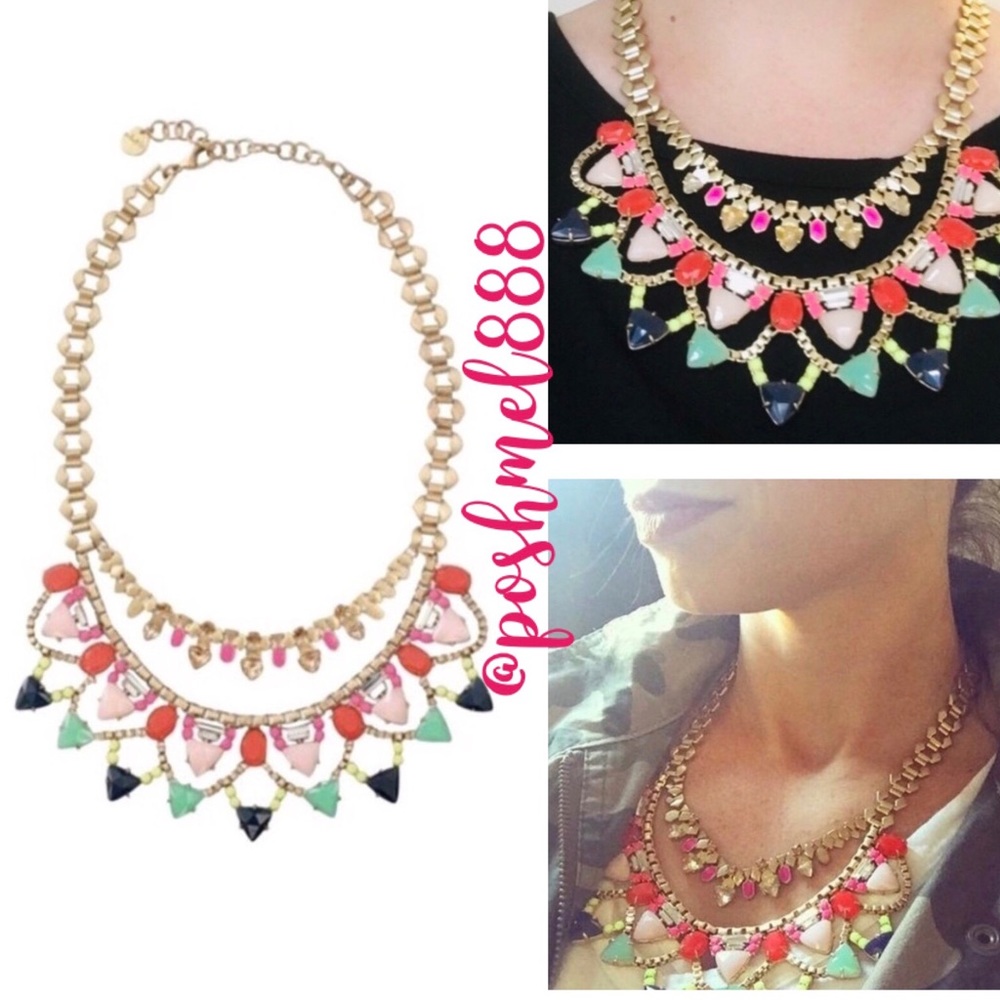 Stella & Dot | Retired BeautifullyColorful Jewel Tone Fanella StatementN… - Picture 3 of 16